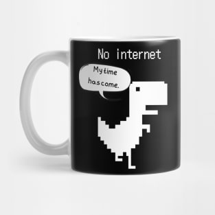 8bit Dinosaur no internet Mug